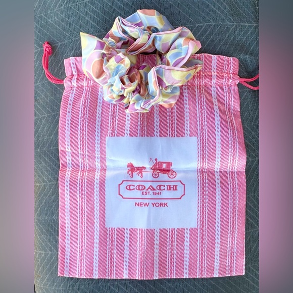 NWOT Coach Signature C Scrunchie and Dust Bag. This is RARE. main image 5